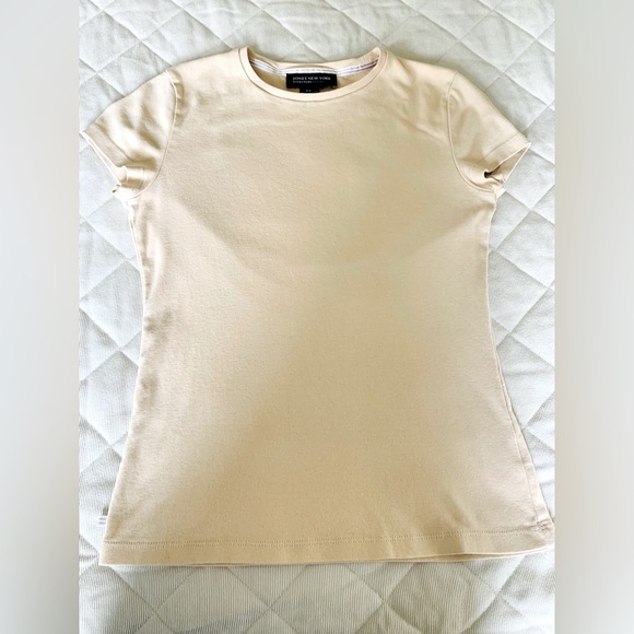 Jones New York Signature 100% cotton tops lot of 2 crew neck brown & creamy tan - Picture 12 of 16
